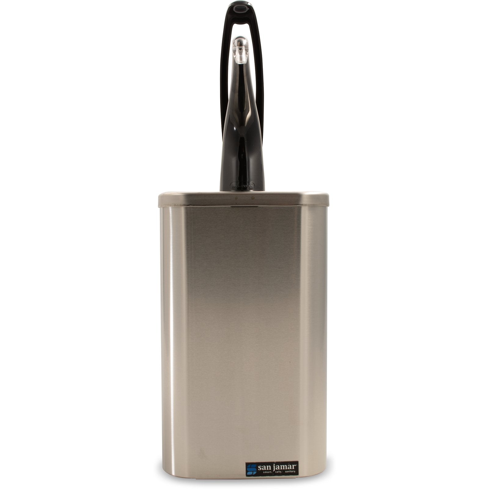 San Jamar P4900BK Black FrontLine Pump Universal Countertop Box