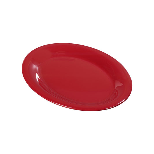 Carlisle 3308205 12" x 9" Red Oval Sierrus Melamine Platter Tray
