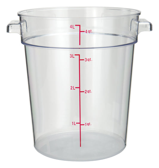 Winco PCRC-4 4 Qt. Clear Polycarbonate Storage Container