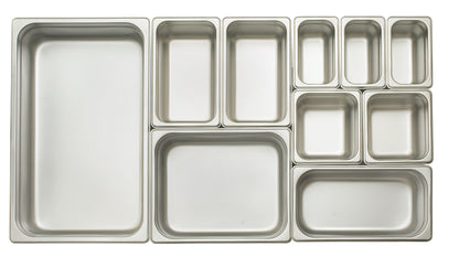 Winco SPJL-104 Full-size Stainless Steel Anti-jam Steam Pan, 4" Deep