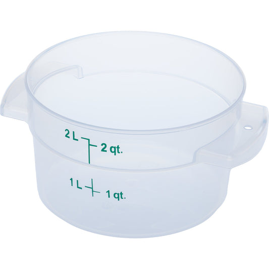 Carlisle 1096330 2 Qt Clear Round Polypropylene StorPlus Food Storage Container