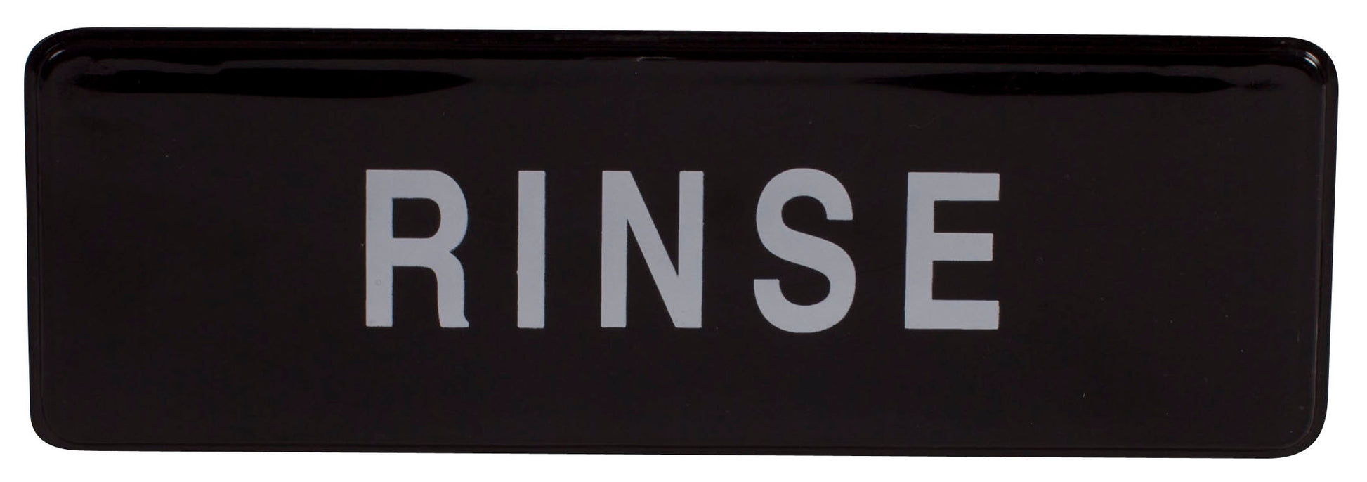 Winco SGN-327 3" x 9" Black Information Sign - "Rinse"
