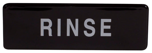 Winco SGN-327 3" x 9" Black Information Sign - "Rinse"