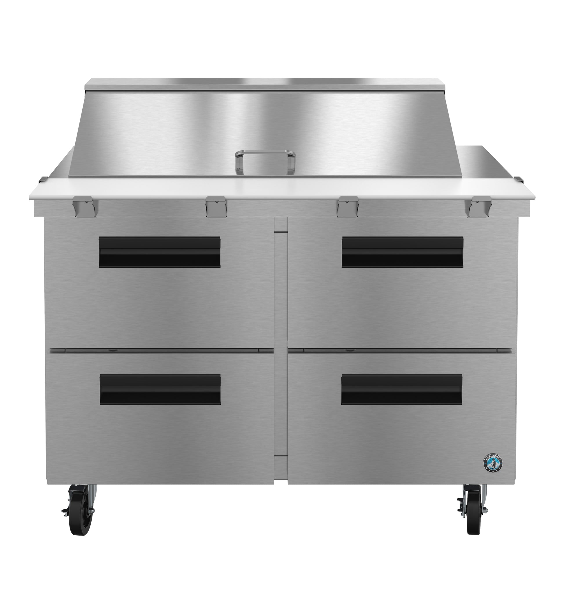Hoshizaki SR48B-18MD4 Two Section Stainless Drawers Mega Top Prep Table Refrigerator
