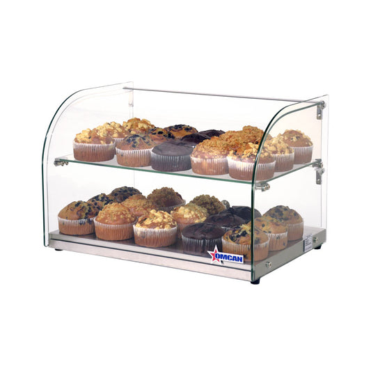 Omcan 44372 45L 22" Countertop Food Display Case with Curved Front Glass