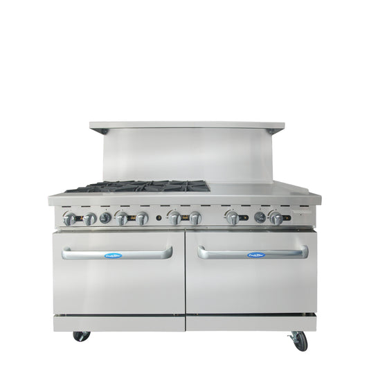 Atosa AGR-6B24GR-NG 60" Natural Gas Six Burner Gas Range with 24" Griddle