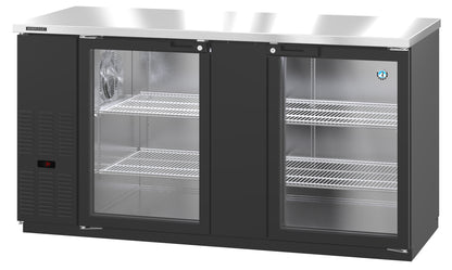 Hoshizaki BB69-G Black Two Section Vinyl Back Bar Back Bar, Glass Doors Refrigerator