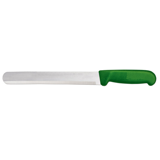 Omcan 12547 12-inch Green Polypropylene Handle Slicer Straight Knife