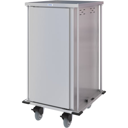 Dinex DXPTQC2T1DPT18 2 Trays Per Slide 18 Trays Single Door Stainless Steel Totally Quiet Compact Meal Delivery Cart