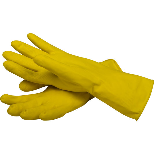 Carlisle 620-M Medium Yellow Rubber Latex Flock Lined Glove