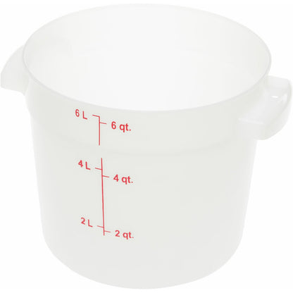 Carlisle 1097502 6 Qt White Round Polyethylene StorPlus Food Storage Container