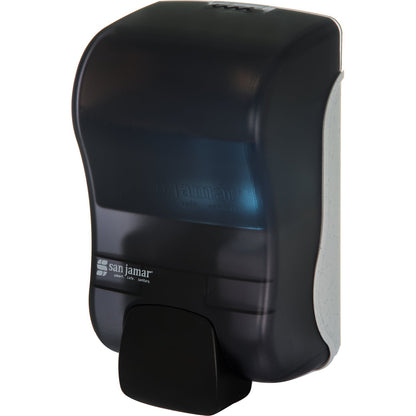 San Jamar SF900TBK 900 mL Black Pearl Manual Plastic Rely Soap & Sanitizer Dispenser, Foam