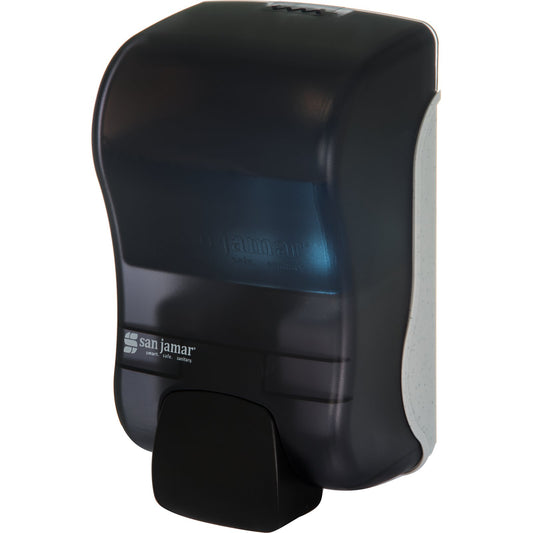San Jamar SF900TBK 900 mL Black Pearl Manual Plastic Rely Soap & Sanitizer Dispenser, Foam