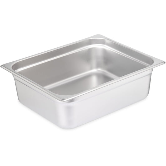 Carlisle 607124 1/2 Size Stainless Steel DuraPan Light Gauge Steam Table Hotel Pan, 4" Deep