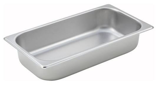 Winco SPT2 1/3 Size Stainless Steel Straight-sided Steam Pan, 2-1/2" Deep