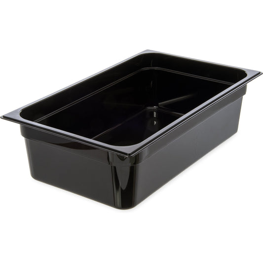 Carlisle 10402B03 Full-Size Black High Heat Plastic StorPlus Food Pan