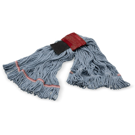Carlisle 369424S14 Large Blue Acrylic Fiber Looped-End Mop w/ Red Band w/ Scrub