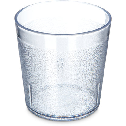 Carlisle 5529-8107 9 oz Clear SAN Stackable Old Fashion Plastic Tumbler - Cash & Carry (6/pk)