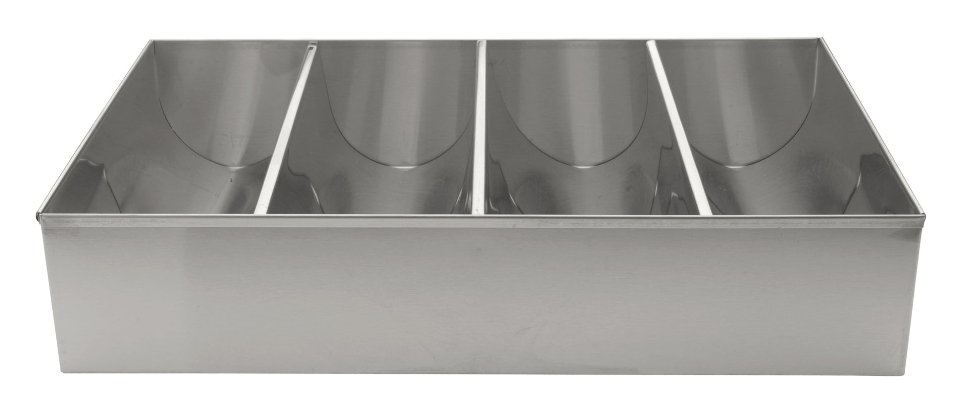 Winco SCB-4 4-Compartment Stainless Steel Cutlery Bin