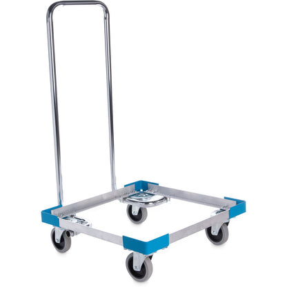Carlisle C2222A14 300 lb 20.63" x 20.63" x 36.5" Blue Aluminum E-Z Glide Open Dolly With Handle