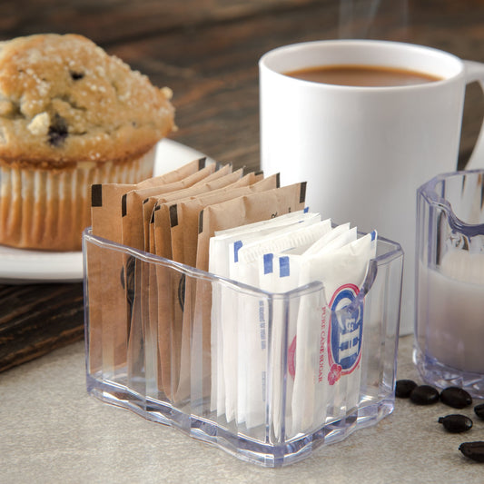 Carlisle 454907 20 pkts Clear SAN Crystalite Sugar Caddy