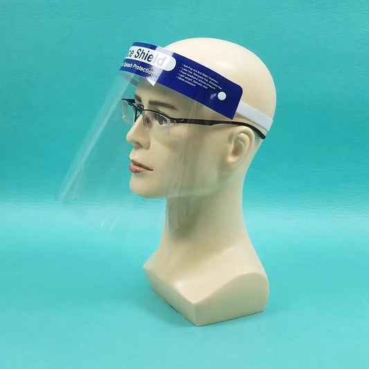 Omcan 46665 Face Shield- Transparent Full-Face Cover- Head Mounted Splash Protector Anti-Fog Protective Equipment- 10PCS.