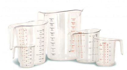 Omcan 80575 Clear Polycarbonate Measuring Cups - 5 pcs / set