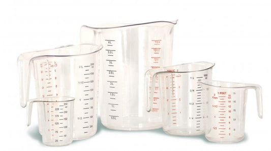 Omcan 80575 Clear Polycarbonate Measuring Cups - 5 pcs / set