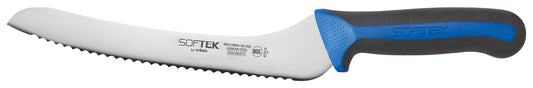 Winco KSTK-92 9" SofTek Offset Utility/Bread Knife, Soft Grip Handle