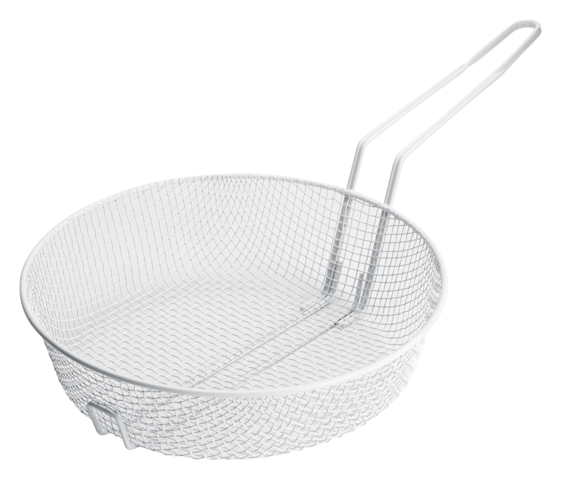 Winco MSBW-12M 12" White Plastic Coating Medium Mesh Breading Basket