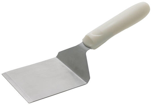 Winco TWP-41 White Polypropylene Handle Steak/Burger Turner w/Offset, 4-1/8" x 3-3/4" Blade