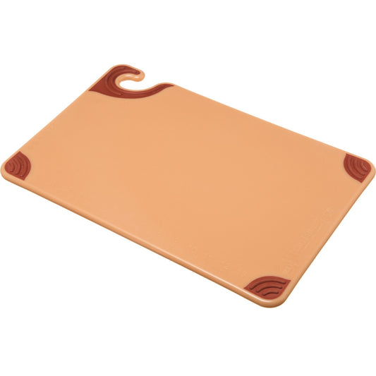 San Jamar CBG121812BR 12" x 18" x 0.5" Brown Saf-T-Grip Cutting Board