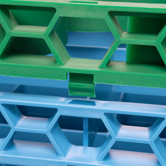 Carlisle REW20SC09 Green 20-Compartment Polypropylene OptiClean NeWave Color-Coded Short Glass Rack Extender