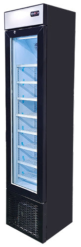 Omcan 47242 105L Glass Door Slim Display Freezer with Top Lightbox