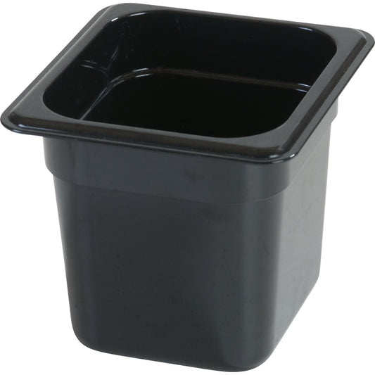 Carlisle 3088503 1/6 Size Black High Heat Plastic StorPlus Food Pan, 6" Deep