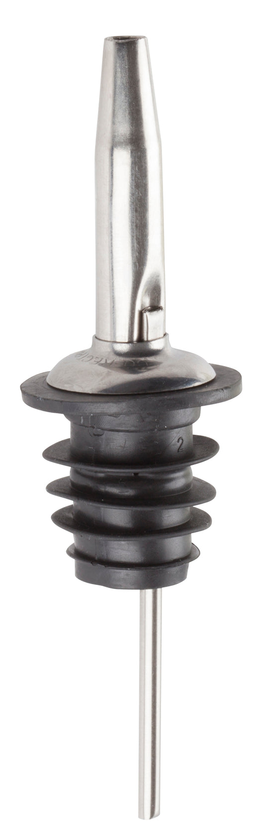 Winco PPM-4 Black Plastic Stopper Tapered Spout Metal Pourers