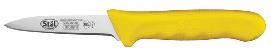 Winco KWP-30Y 3-1/4" Yellow Polypropylene Handle Paring Knives (2pcs/pk)