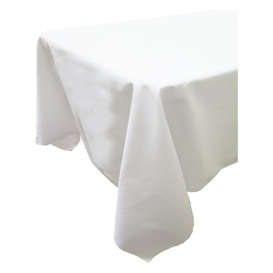 Snap Drape 54415296TM010 52" x 96" White Spun Poly Market Place Linens Tablecloth