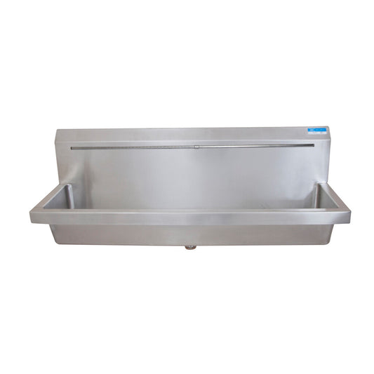 BK Resources MSU-48PG 48" Stainless Steel Urinal with Wall Mount Design, Brackets Included
