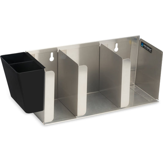 San Jamar L1014 Silver 3 Stack Stainless Steel Adjustable Lid Organizer