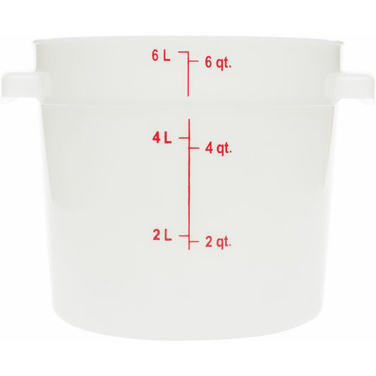 Carlisle 1097502 6 Qt White Round Polyethylene StorPlus Food Storage Container