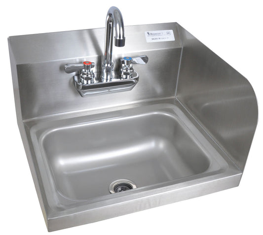 BK Resources BKHS-W-1410-RS-P-G Stainless Steel Hand Sink with Eye Wash Station, Faucet 14”x10”x5”