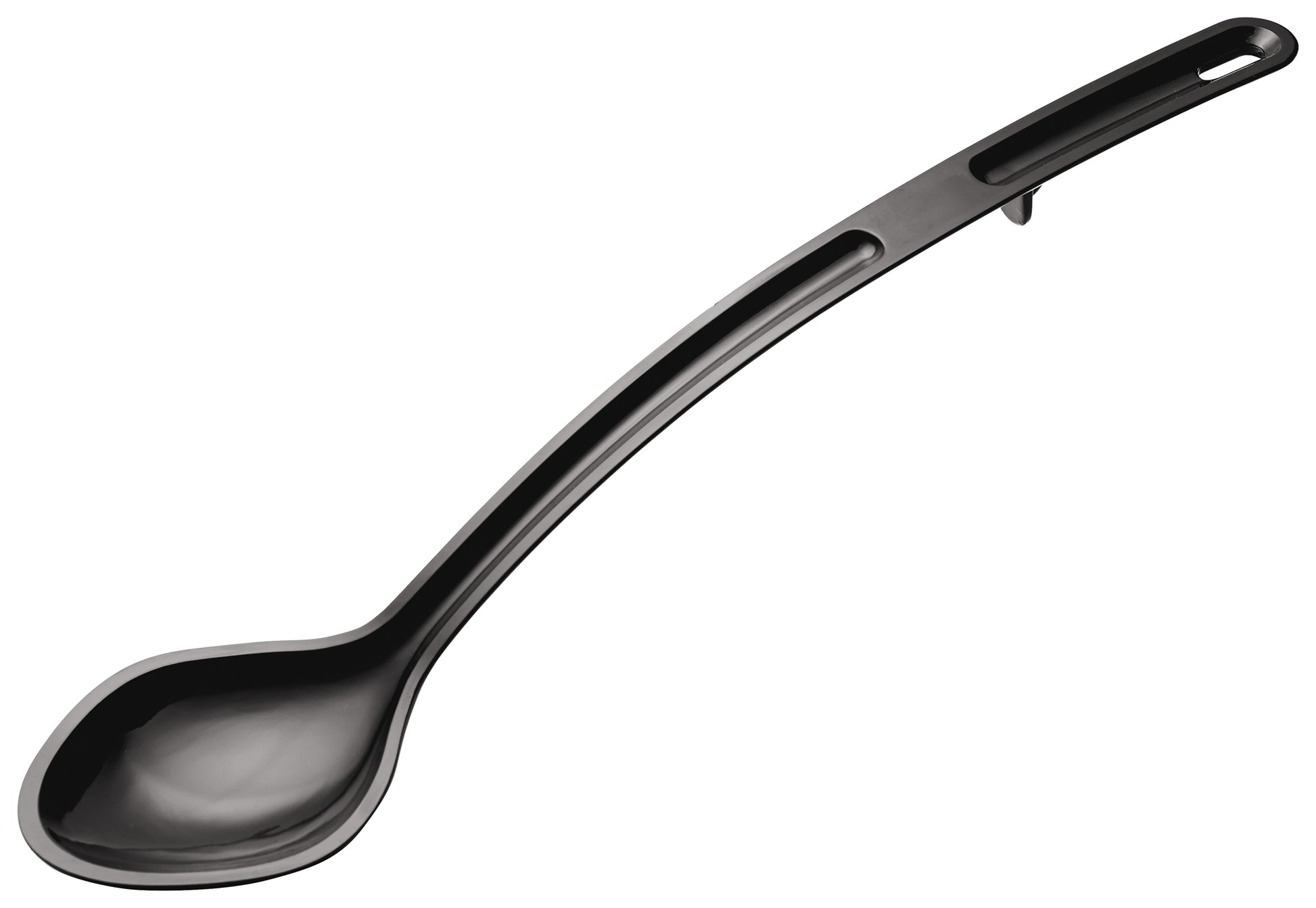 Winco CVSS-15K 15" Black Curved Polycarbonate Serving Spoon