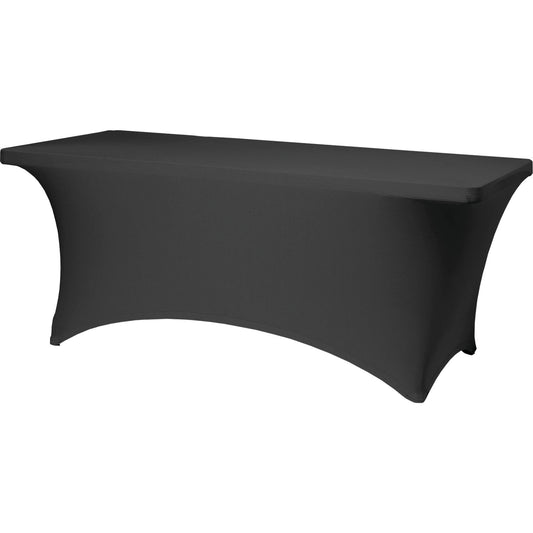 Snap Drape CN420CV30830014 8' x 30" x 30" Black 88% Polyester/12%Spandex Blend Contour Table Cover