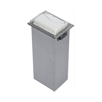 Carlisle H2001CLSS 750 Napkin Clear Stainless Steel Classic In-Counter Napkin Dispenser, Fullfold Classic Face