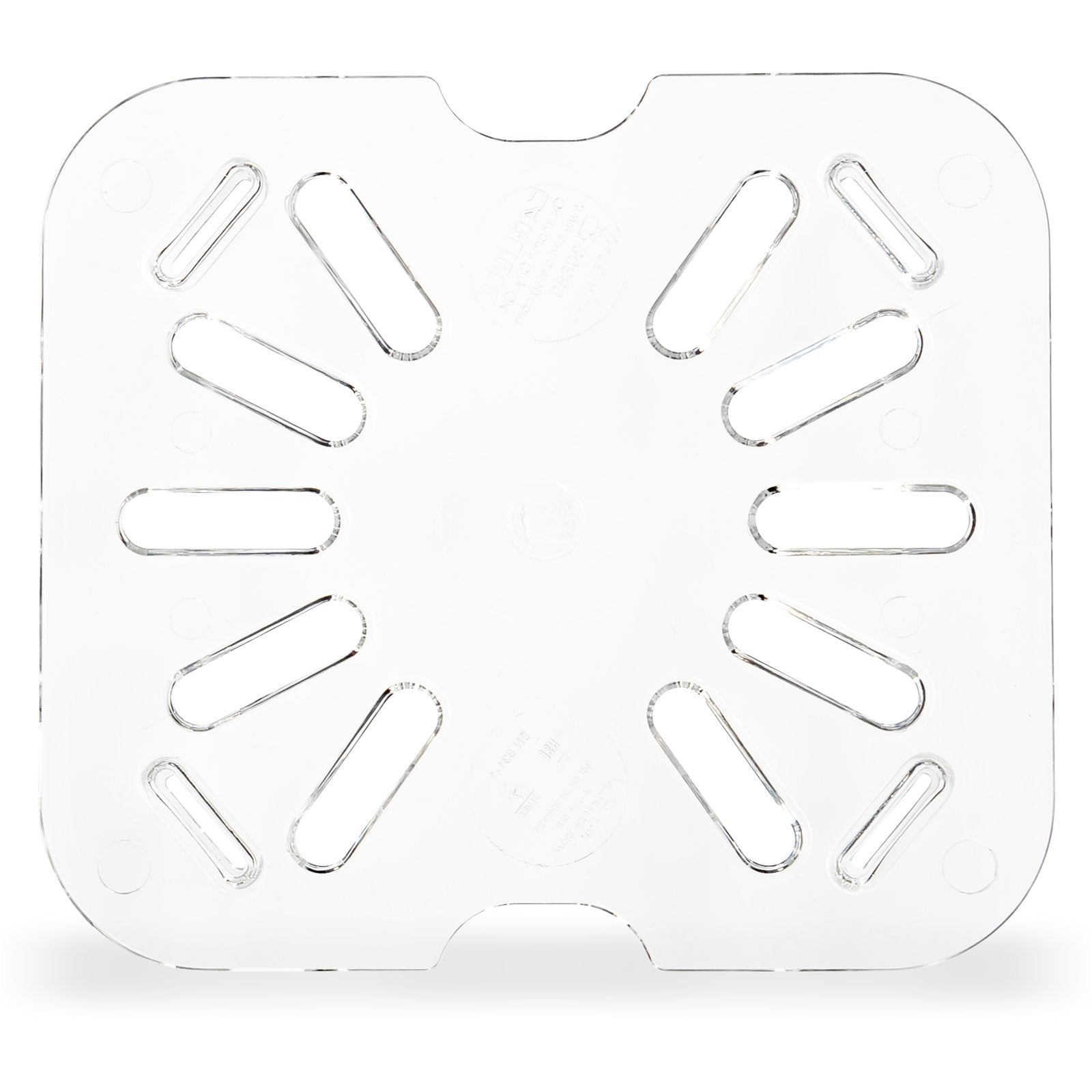 Carlisle 3068907 1/6 Size Clear Polycarbonate StorPlus Food Pan Drain Grate
