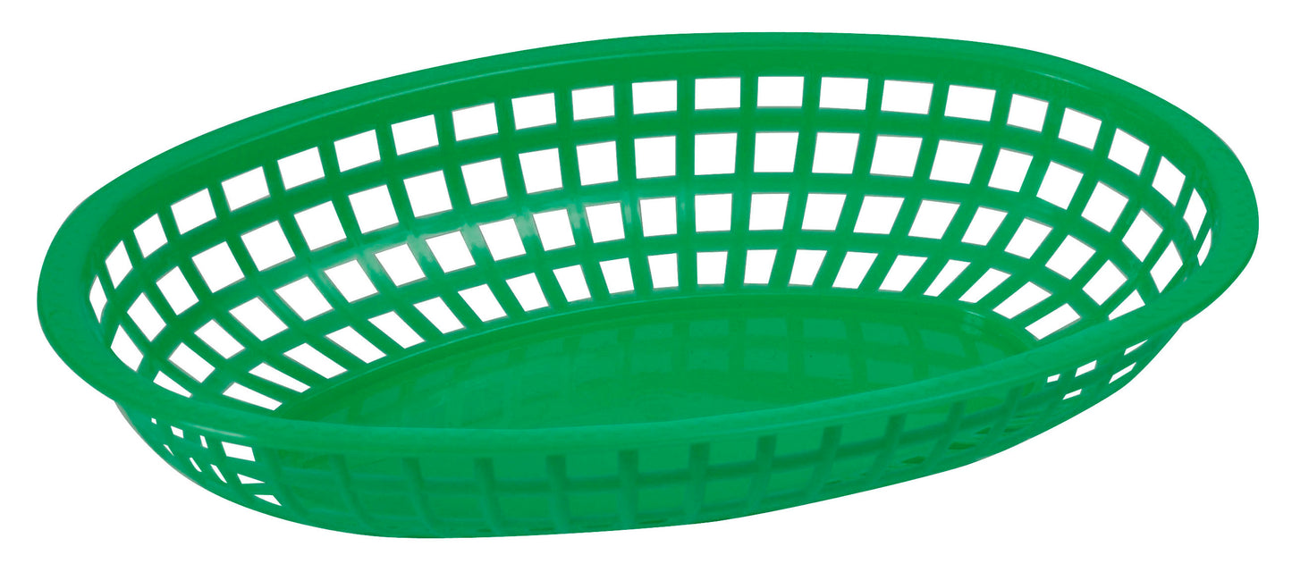 Winco POB-G 10-1/4" x 6-3/4" x 2" Green Fast Food Baskets