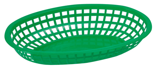 Winco POB-G 10-1/4" x 6-3/4" x 2" Green Fast Food Baskets