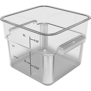 Carlisle 11952AF07 6 Qt Clear Square Polycarbonate Food Storage Container