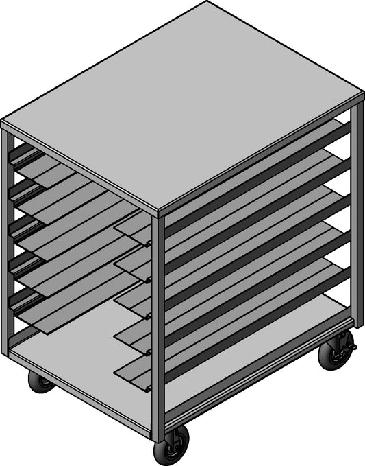 Dinex DXPDHOR12UP 12 Trays Aluminum Universal Tray Cart